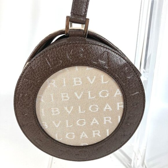 Bvlgari Handbag B.zero1 Drum Leather Canvas Beige - Picture 4 of 9